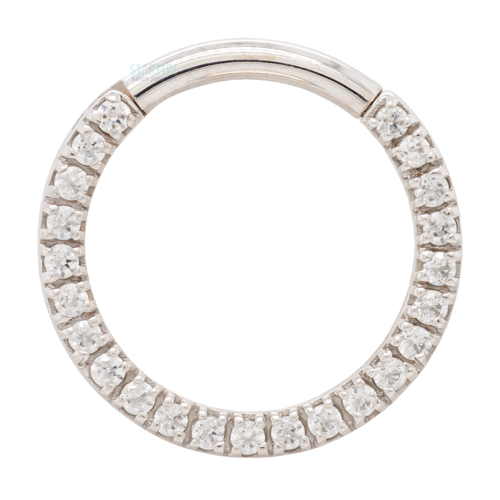 Gem "Oaktier" Hinge Ring in Gold with White CZ's