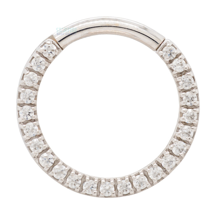 Gem "Oaktier" Hinge Ring in Gold with White CZ's