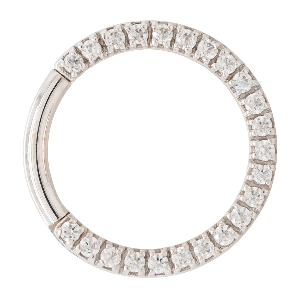 Gem "Oaktier" Hinge Ring in Gold with White CZ's