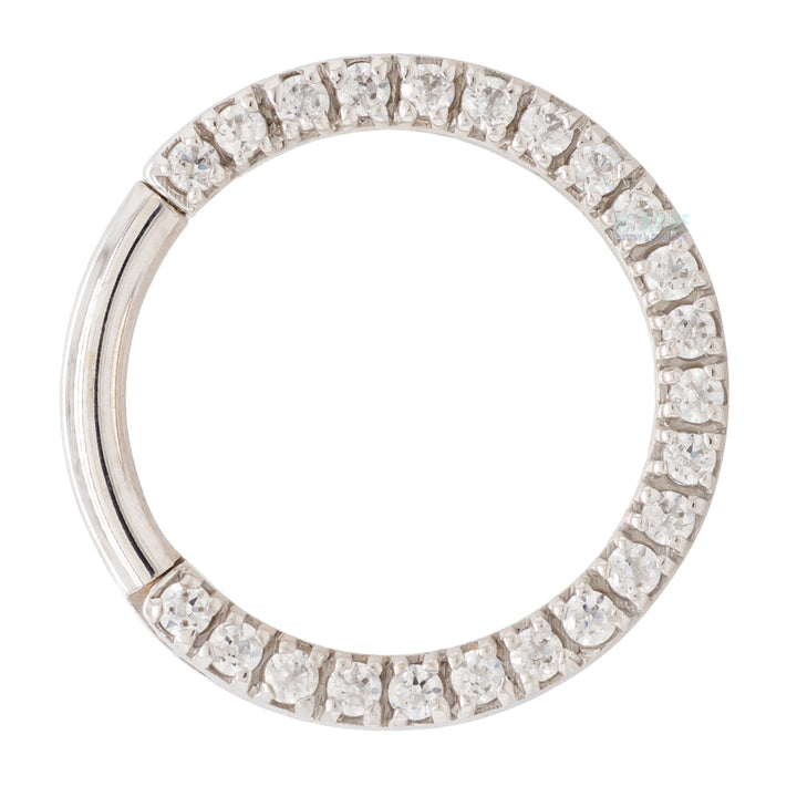 Gem "Oaktier" Hinge Ring in Gold with White CZ's