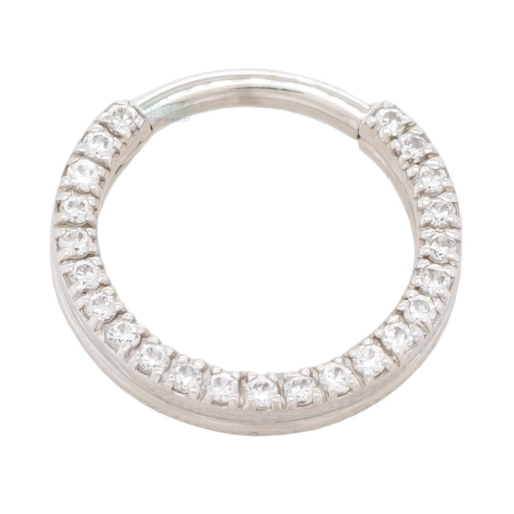 Gem "Oaktier" Hinge Ring in Gold with White CZ's
