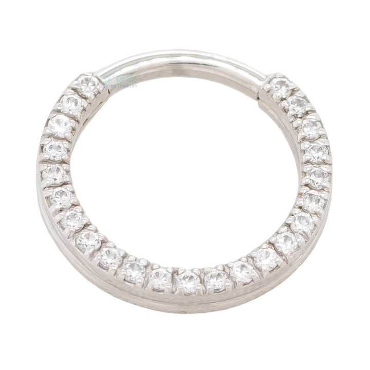 Gem "Oaktier" Hinge Ring in Gold with White CZ's