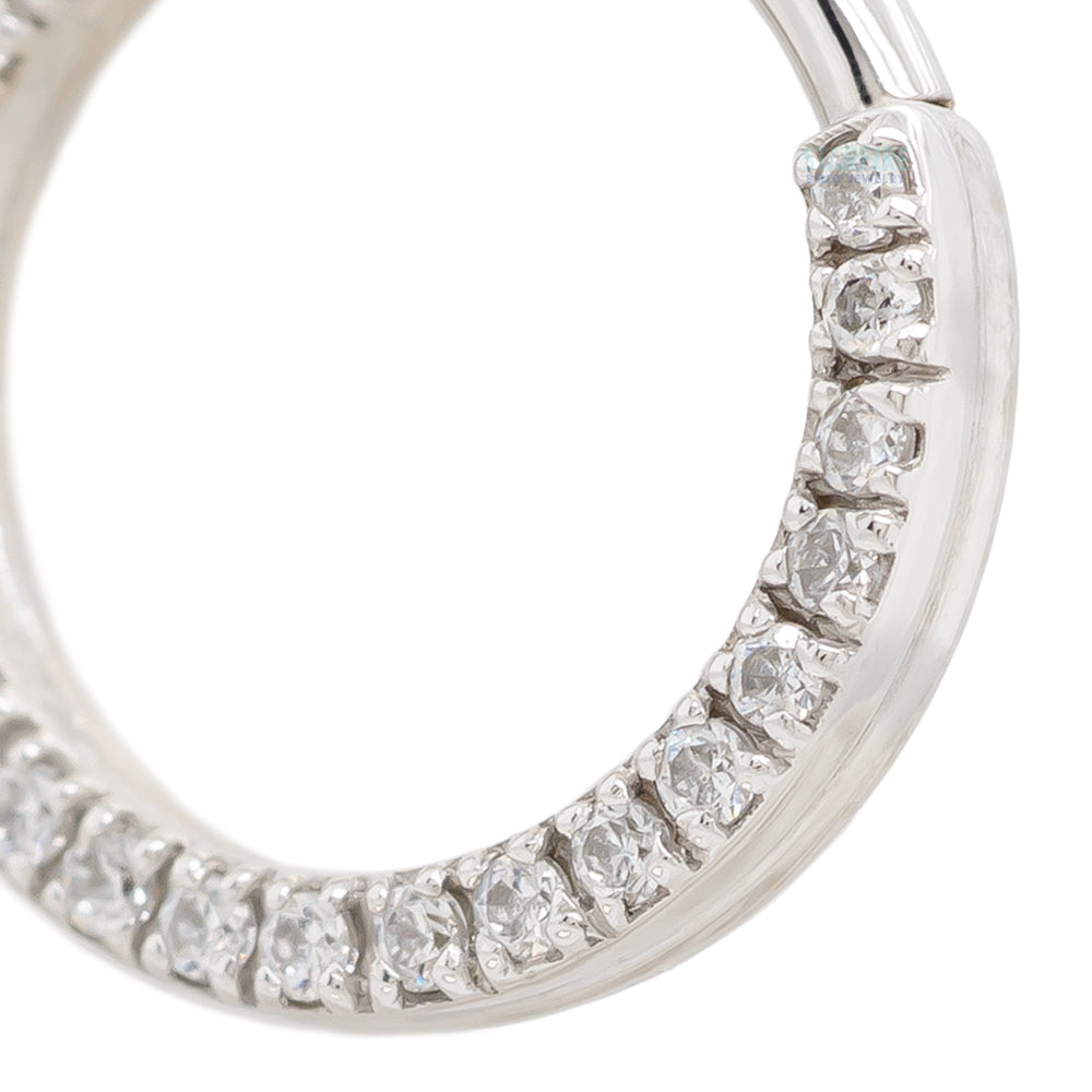 Gem "Oaktier" Hinge Ring in Gold with White CZ's