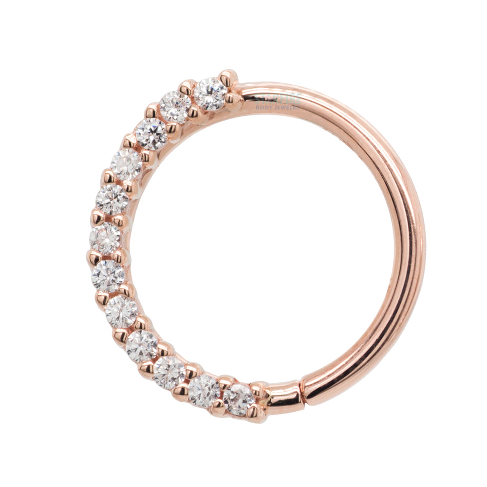Gem "Oaktier" Seam Ring in Gold with White CZ's