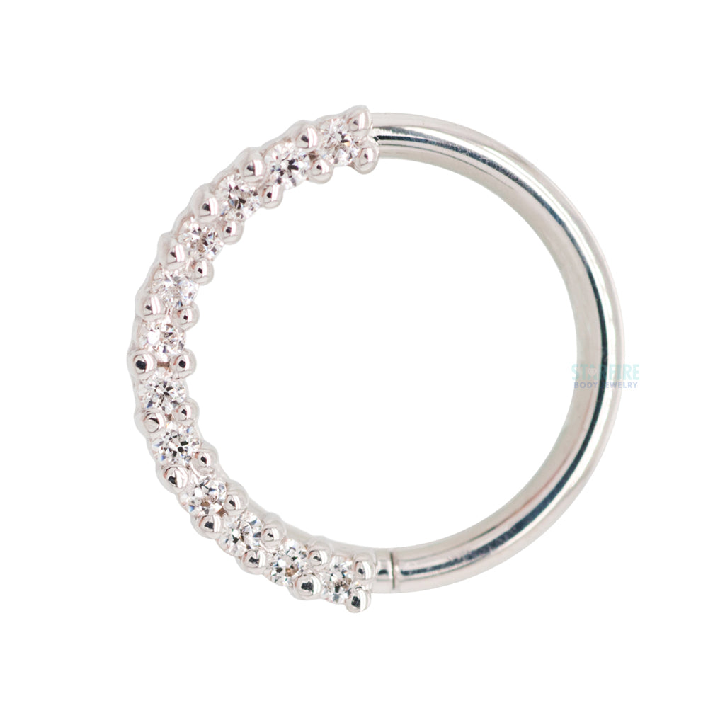 Gem "Oaktier" Seam Ring in Gold with White CZ's