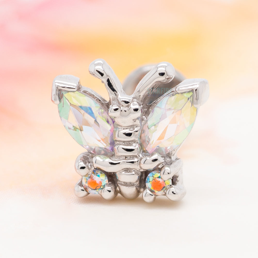 "Nomad Butterfly" Threaded End in Gold with Mercury Mist Topaz'