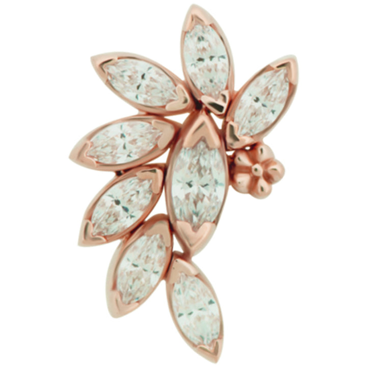 "Ethel" Threaded End in Gold with White Diamonds
