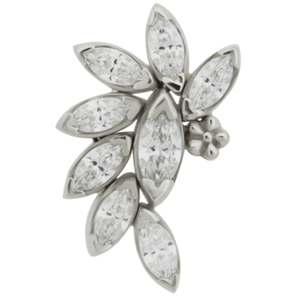 "Ethel" Threaded End in Gold with White Diamonds