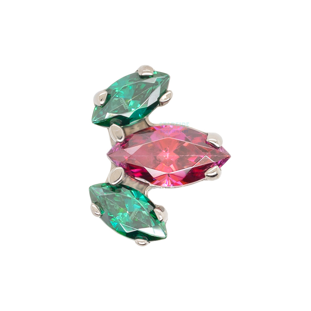 Marquise Fan #9 Faceted Gem Threaded End - Holiday Collection