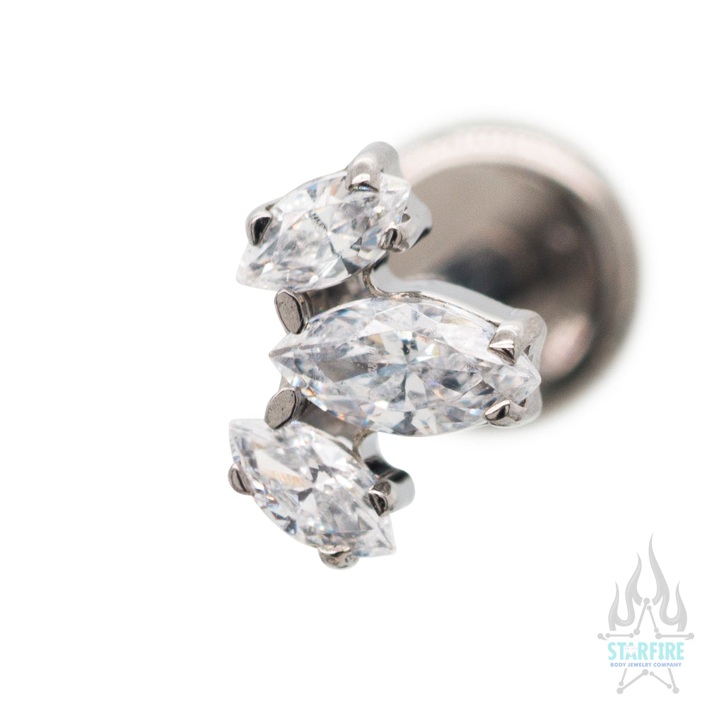 Marquise Fan #9 Faceted Gem on Flatback