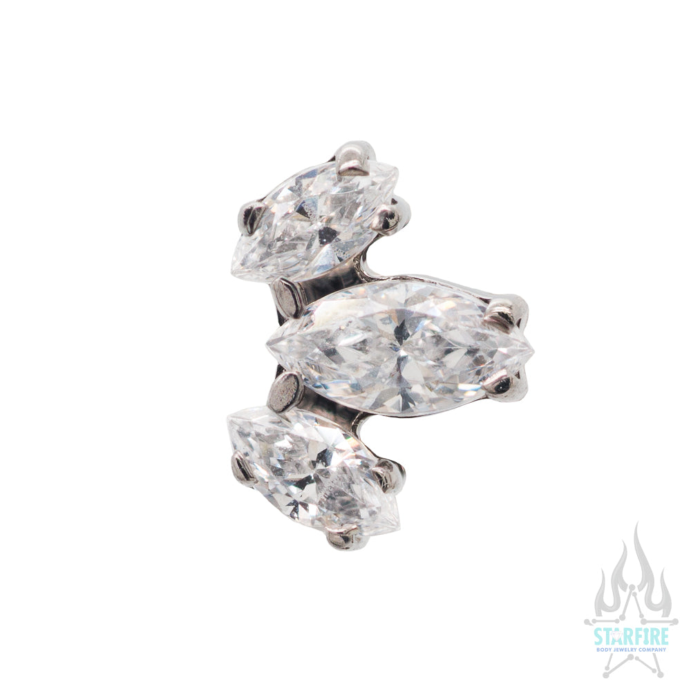 Marquise Fan #9 Faceted Gem on Flatback