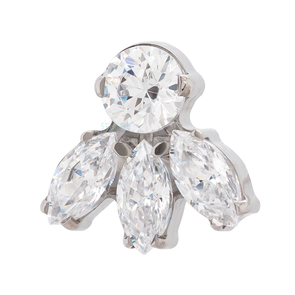 threadless: Marquise Fan with Round Faceted Gem End