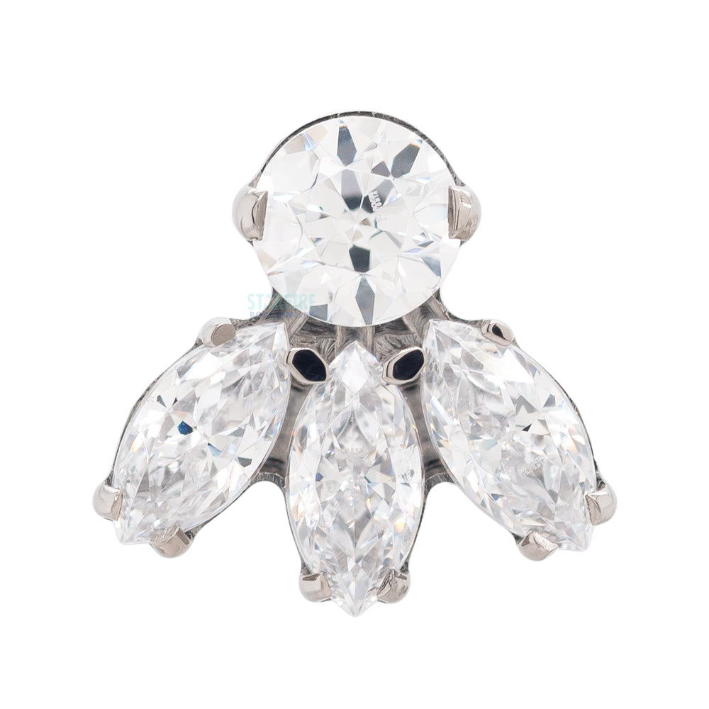 threadless: Marquise Fan with Round Faceted Gem End