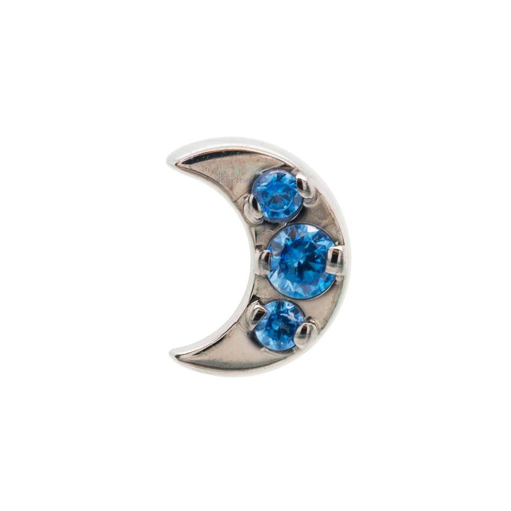 "Luna" Threaded End with Faceted Gems
