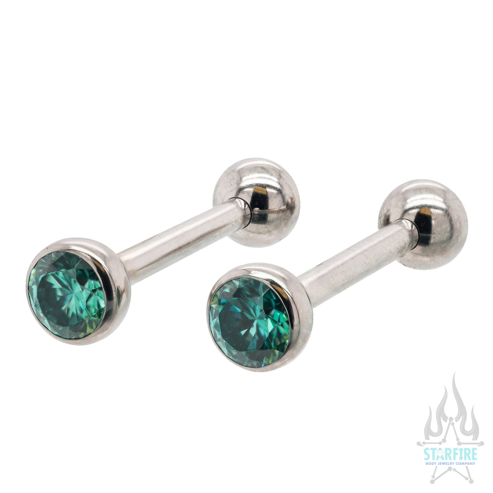 Faceted Gem Ball Nipple Barbells