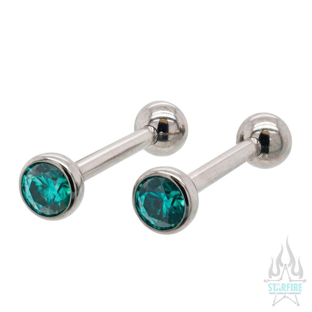 Faceted Gem Ball Nipple Barbells