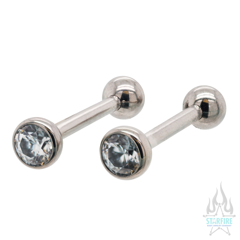 Faceted Gem Ball Nipple Barbells