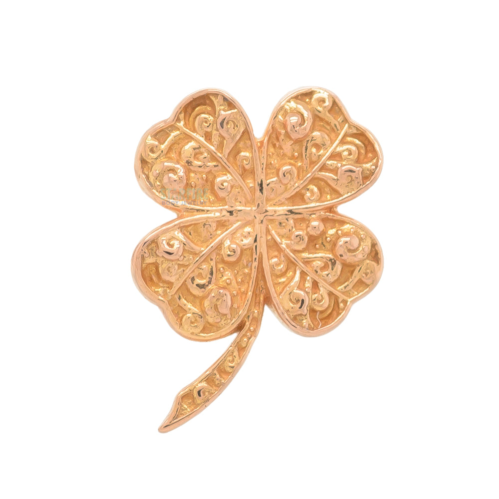 Shamrock Threaded End in Gold