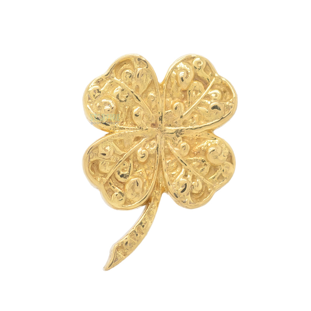 Shamrock Threaded End in Gold