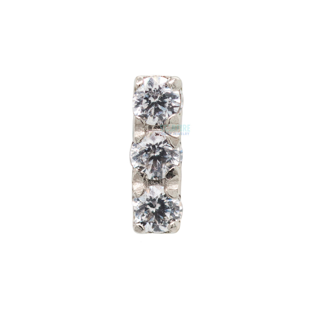 threadless: Gem Bar Prong-Set Brilliant-Cut Gem End in Gold