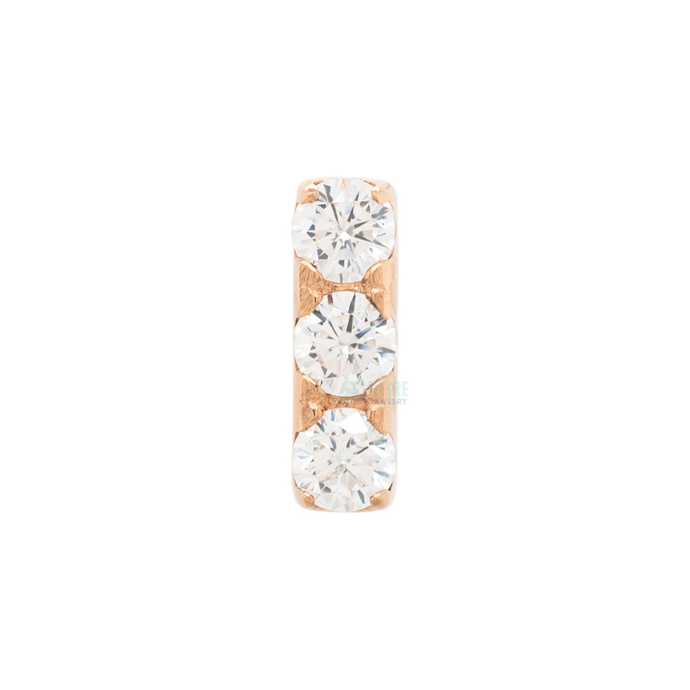 threadless: Gem Bar Prong-Set Brilliant-Cut Gem End in Gold