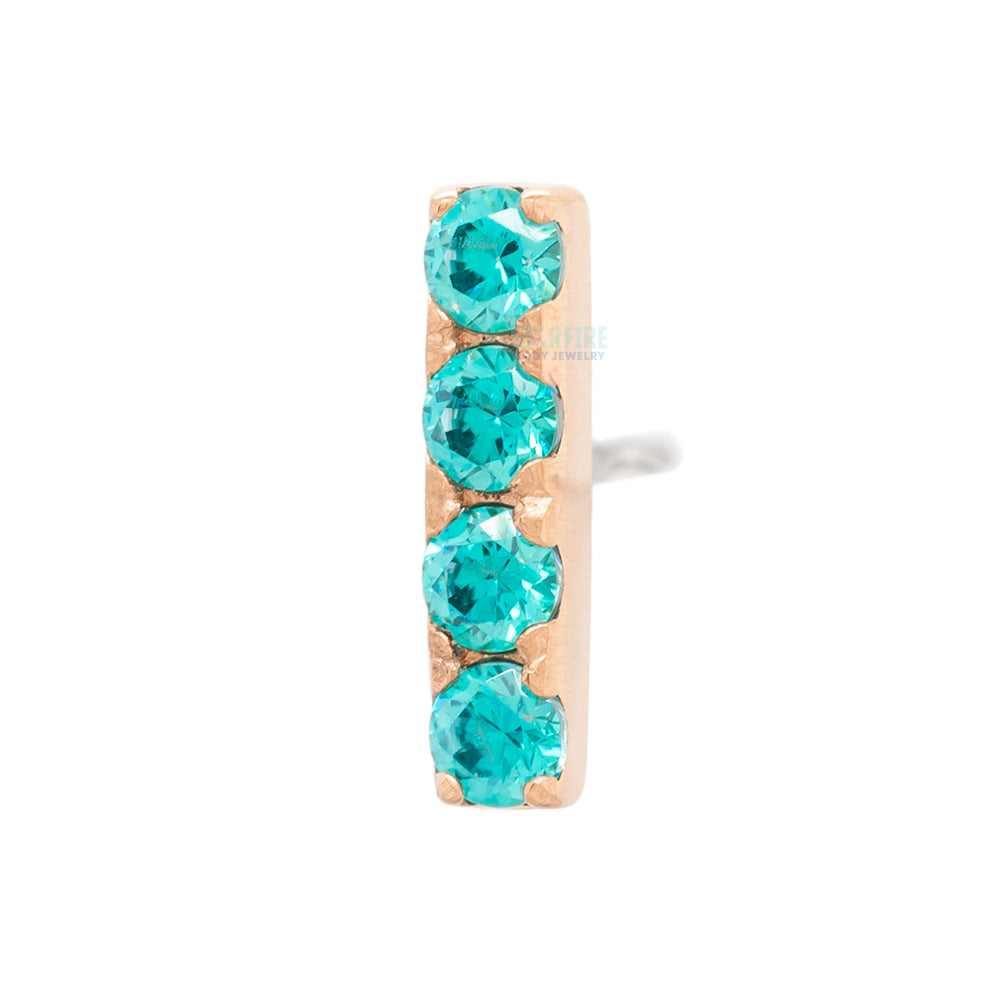 threadless: Gem Bar Prong-Set Brilliant-Cut Gem End in Gold
