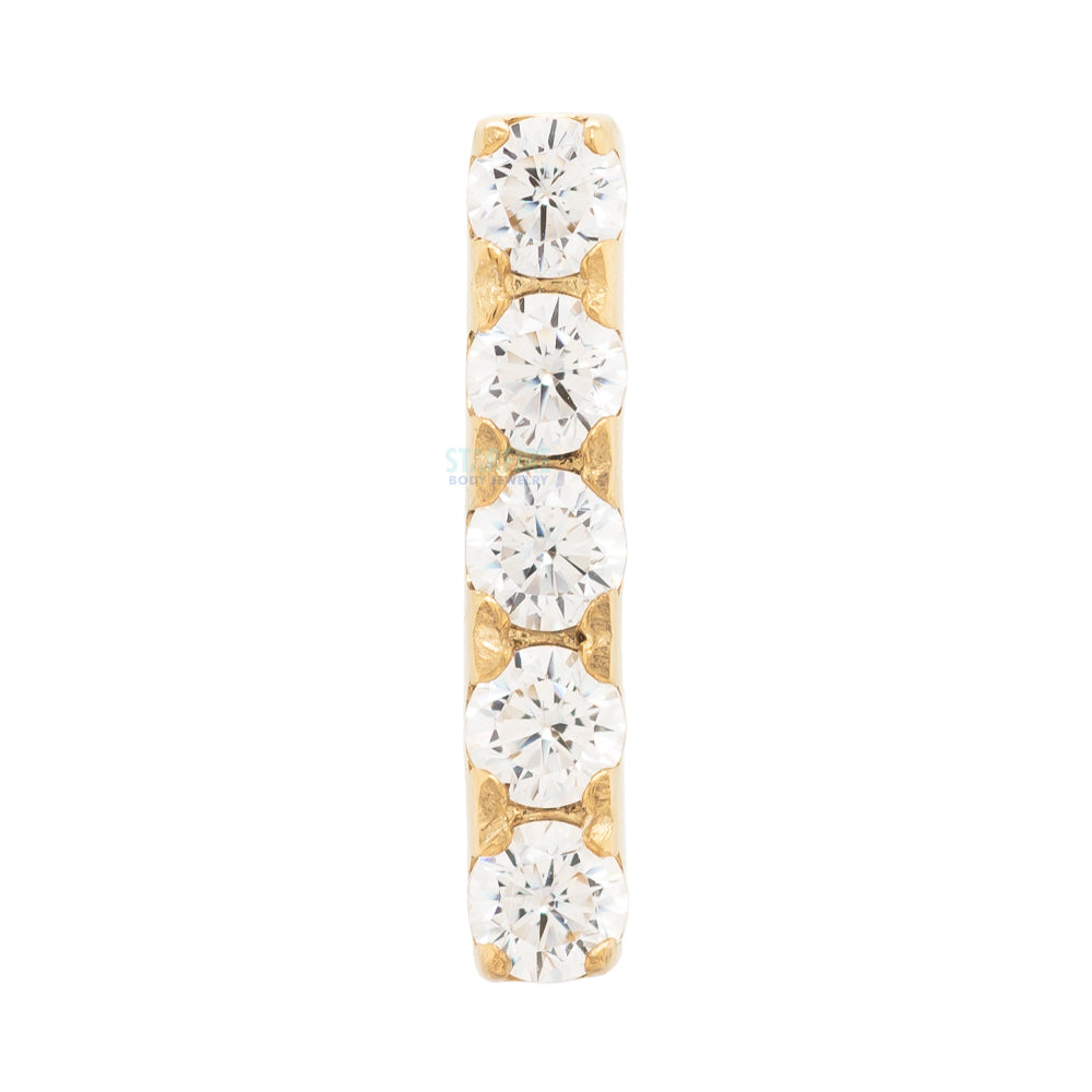 threadless: Gem Bar Prong-Set Brilliant-Cut Gem End in Gold