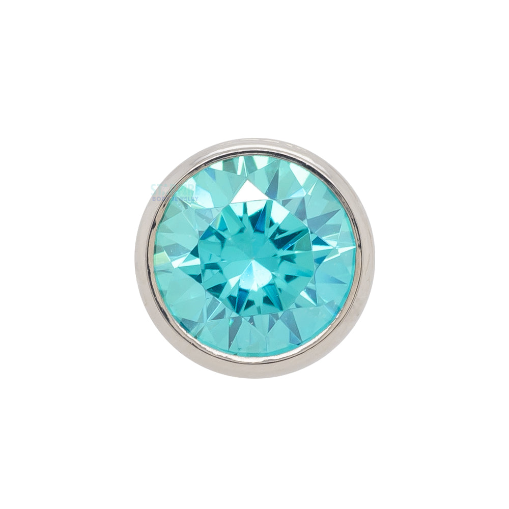 Low Profile Faceted Gem Ball Threaded End