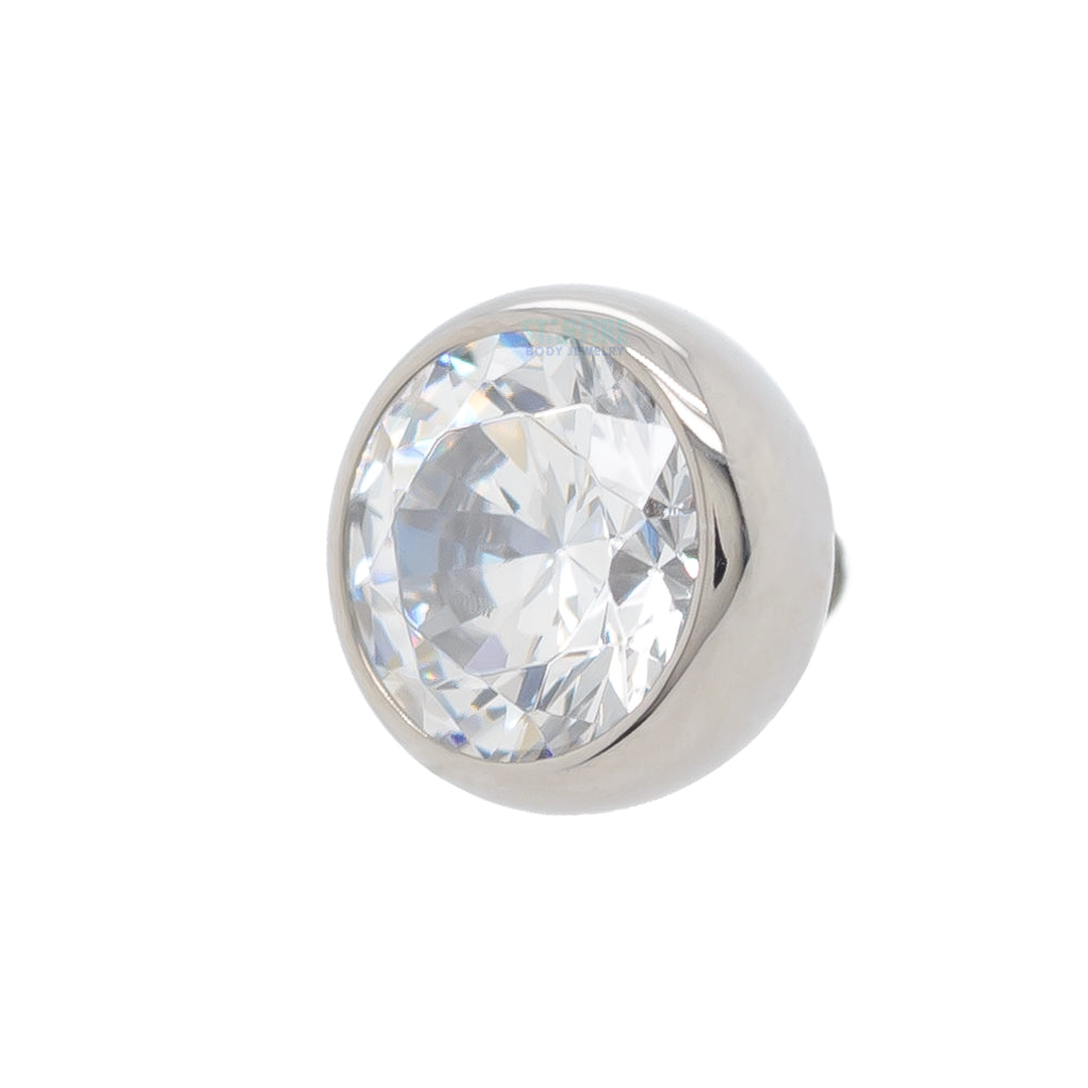 Low Profile Faceted Gem Ball Threaded End