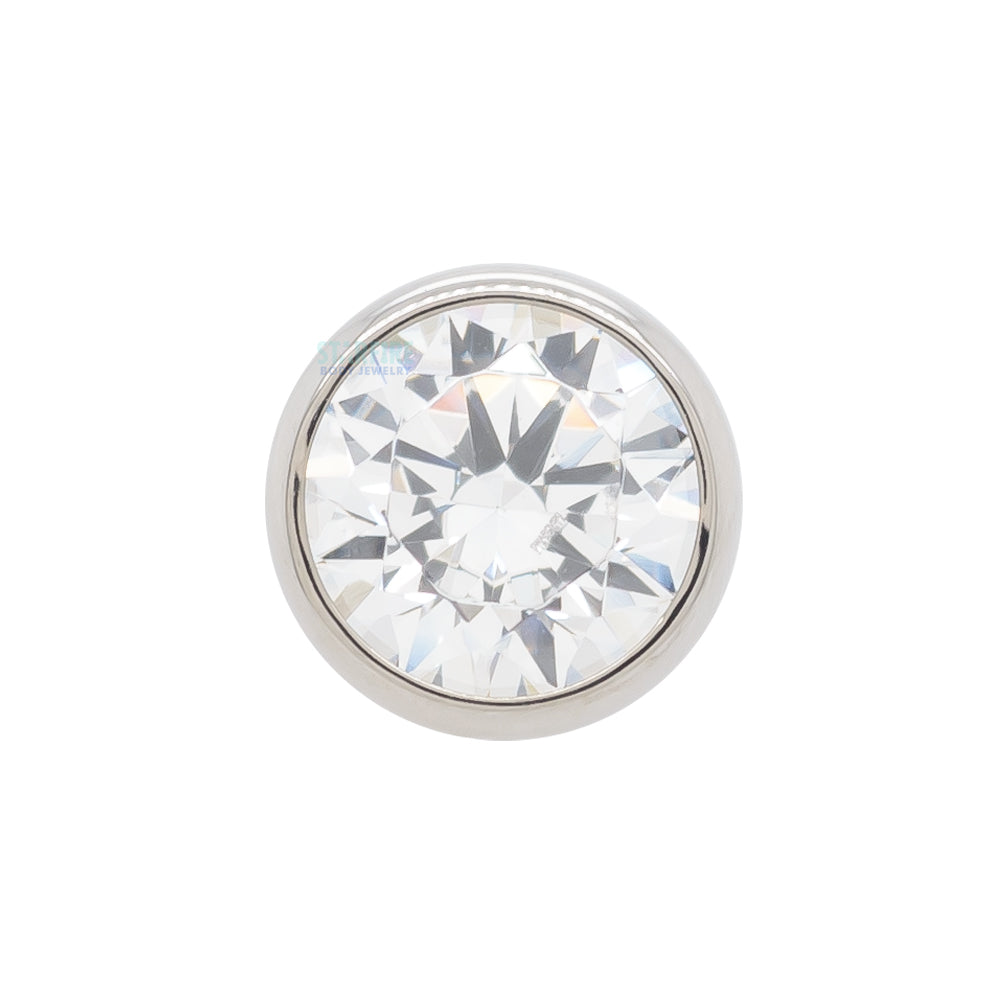 Low Profile Faceted Gem Ball Threaded End