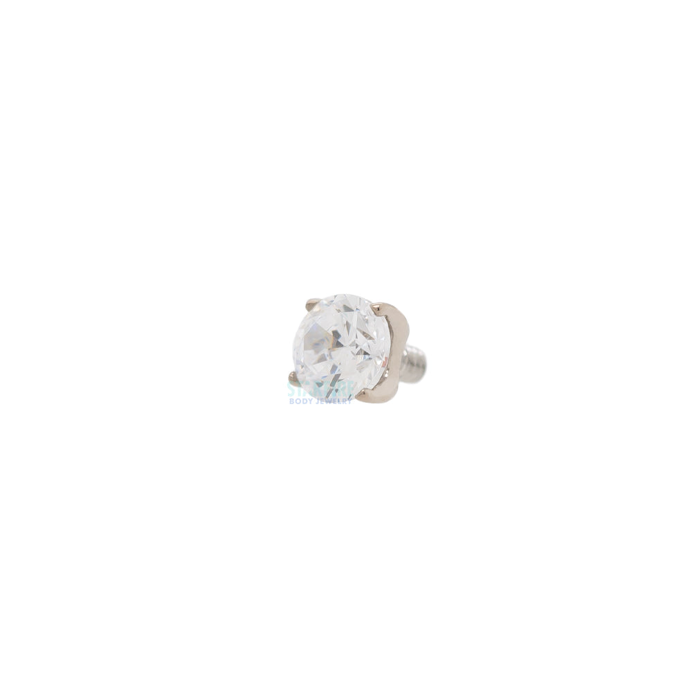 2.5mm "Tiffany" Prong-Set Brilliant-Cut Gem Threaded End in Gold