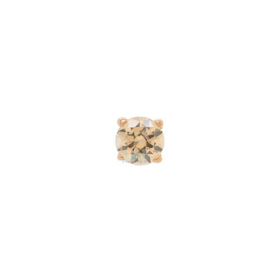 2mm "Tiffany" Prong-Set Brilliant-Cut Gem Threaded End in Rose Gold