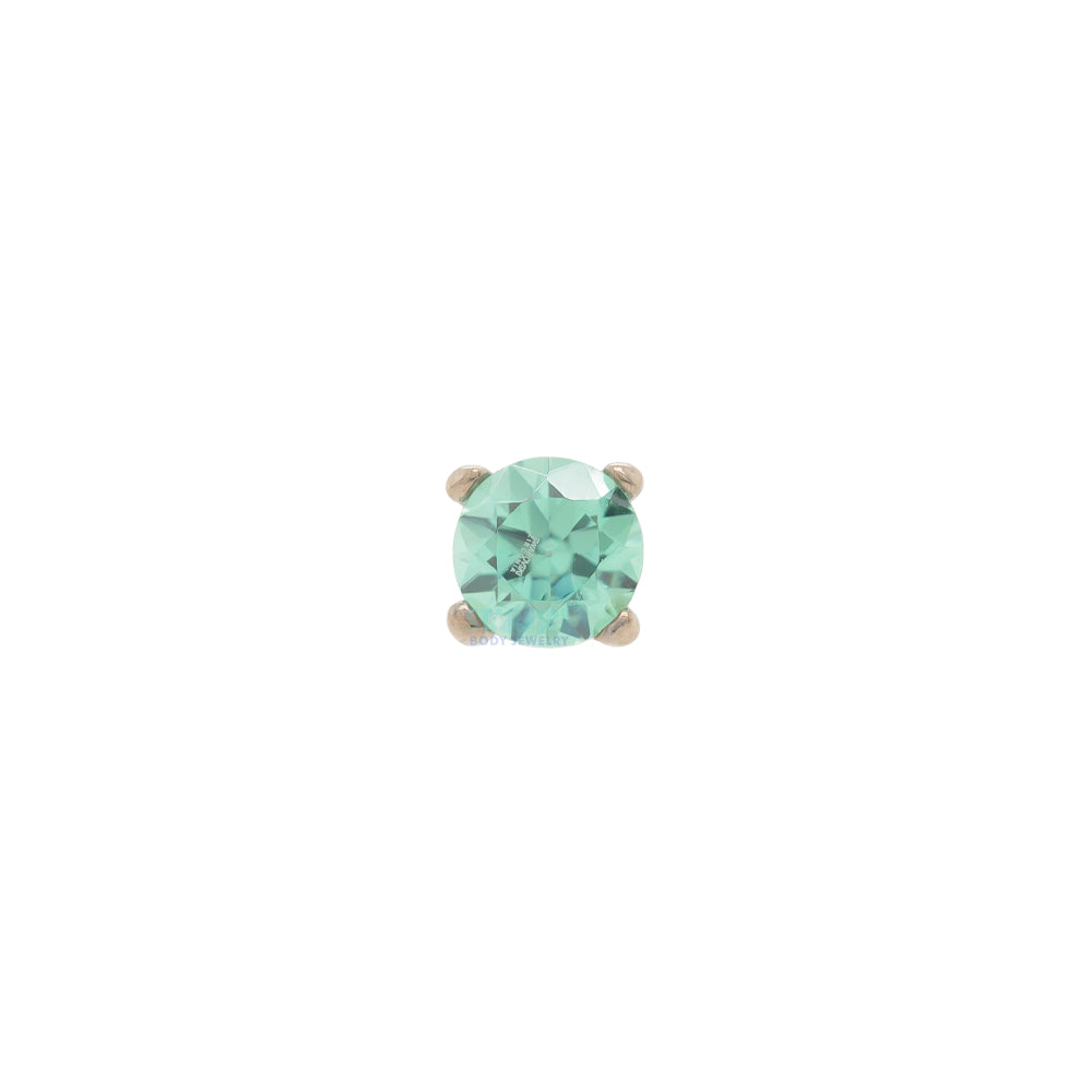 2mm "Tiffany" Prong-Set Brilliant-Cut Gem Threaded End in Gold