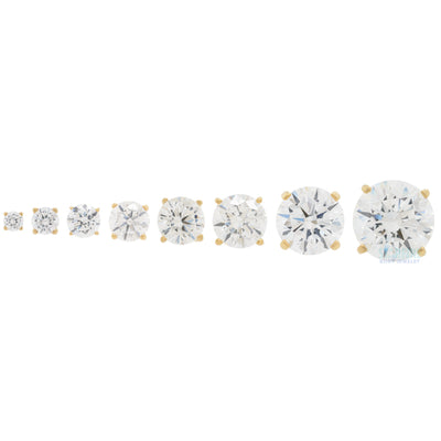 5mm "Tiffany" Prong-Set Brilliant-Cut Gem Threaded End in White Gold