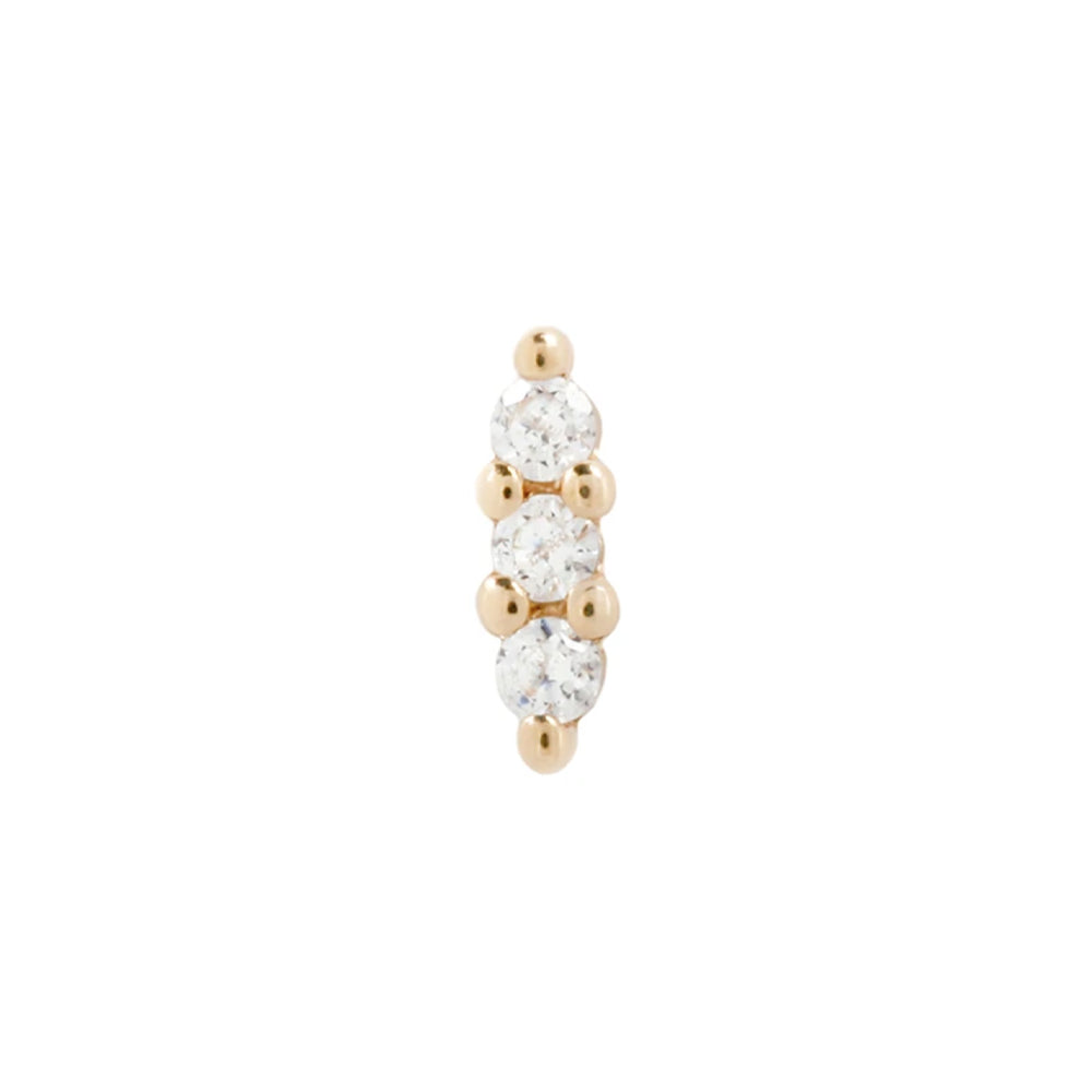 threadless: "Mishka" End in Gold with CZ's