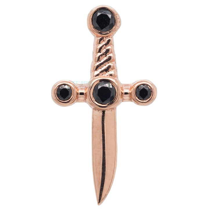 "Tizona" Threaded End in Gold with Black CZ's