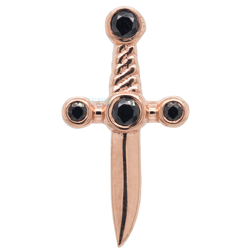 "Tizona" Threaded End in Gold with Black CZ's