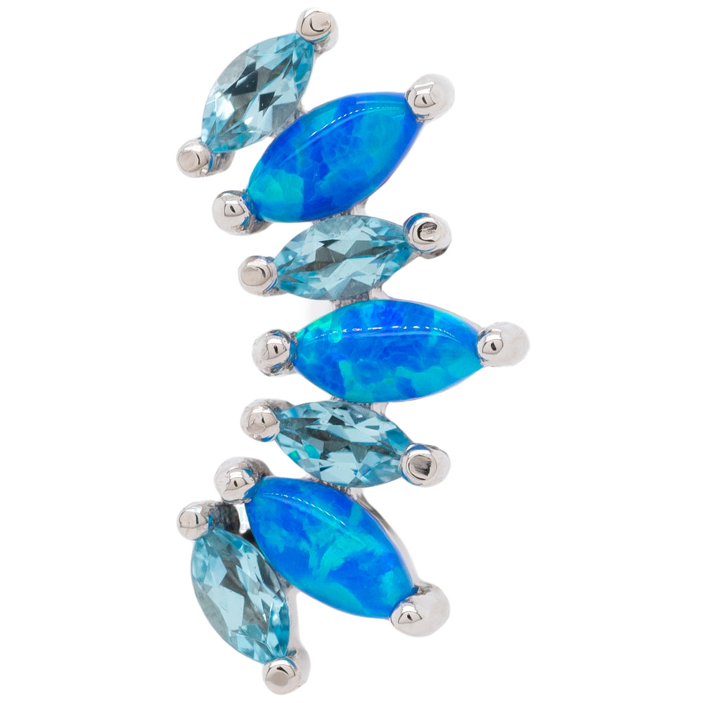 "Athena" Threaded End in Gold with Swiss Topaz' & Sky Blue Opals