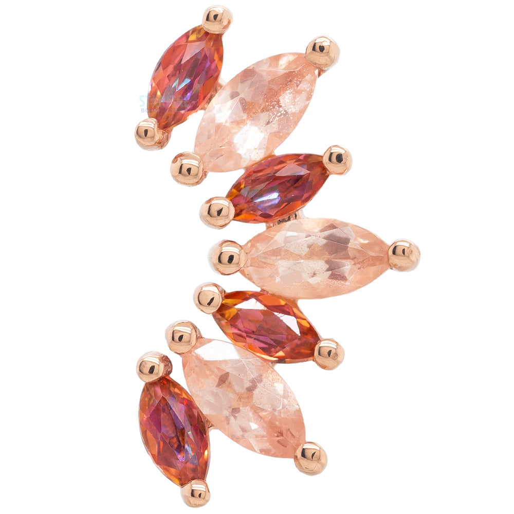 "Athena" Threaded End in Gold with Anastasia Topaz' & Oregon Sunstone