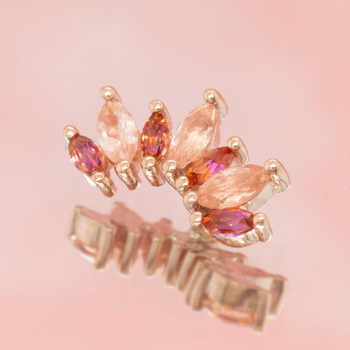 "Athena" Threaded End in Gold with Anastasia Topaz' & Oregon Sunstone