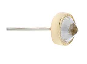 threadless: Milgrain End in Gold with Reverse Set CZ