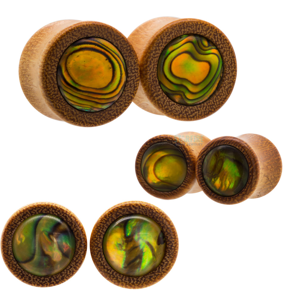 Paua Inlay Wood Plugs