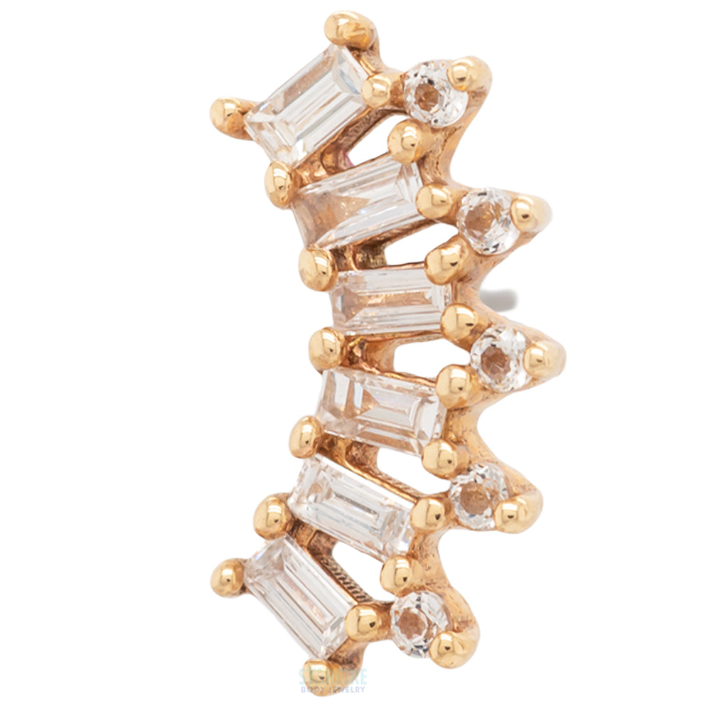 threadless: "GSTQ" - God Save the Queen End in Gold with Diamonds & White Topaz'