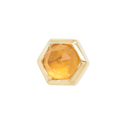 Honeycomb Threaded End in Gold with Rose Cut Citrine