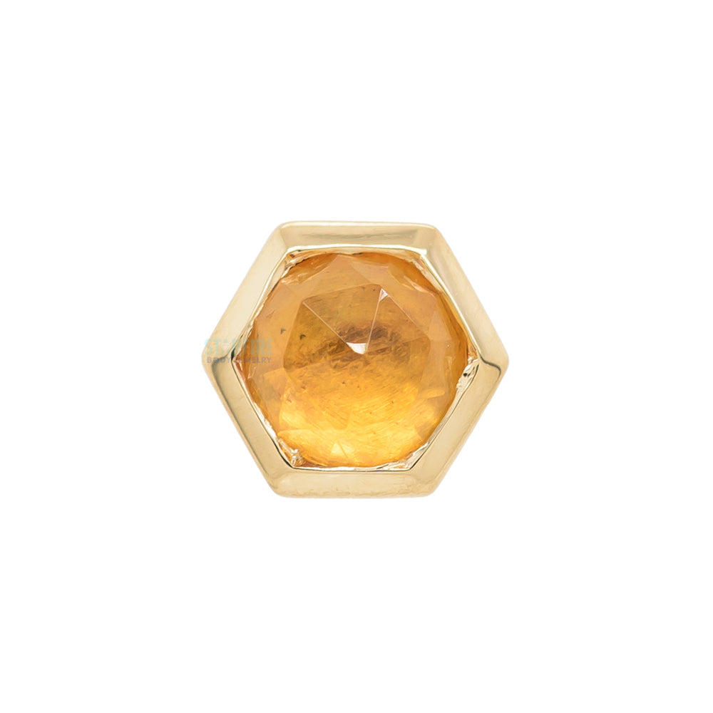 Honeycomb Threaded End in Gold with Rose Cut Citrine