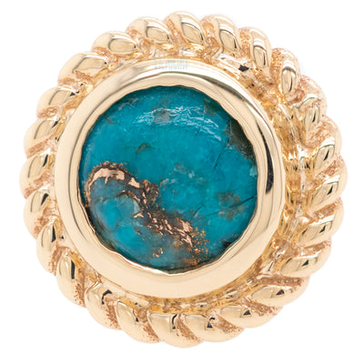 "Raine" Threaded End in Gold with Copper Blue Turquoise
