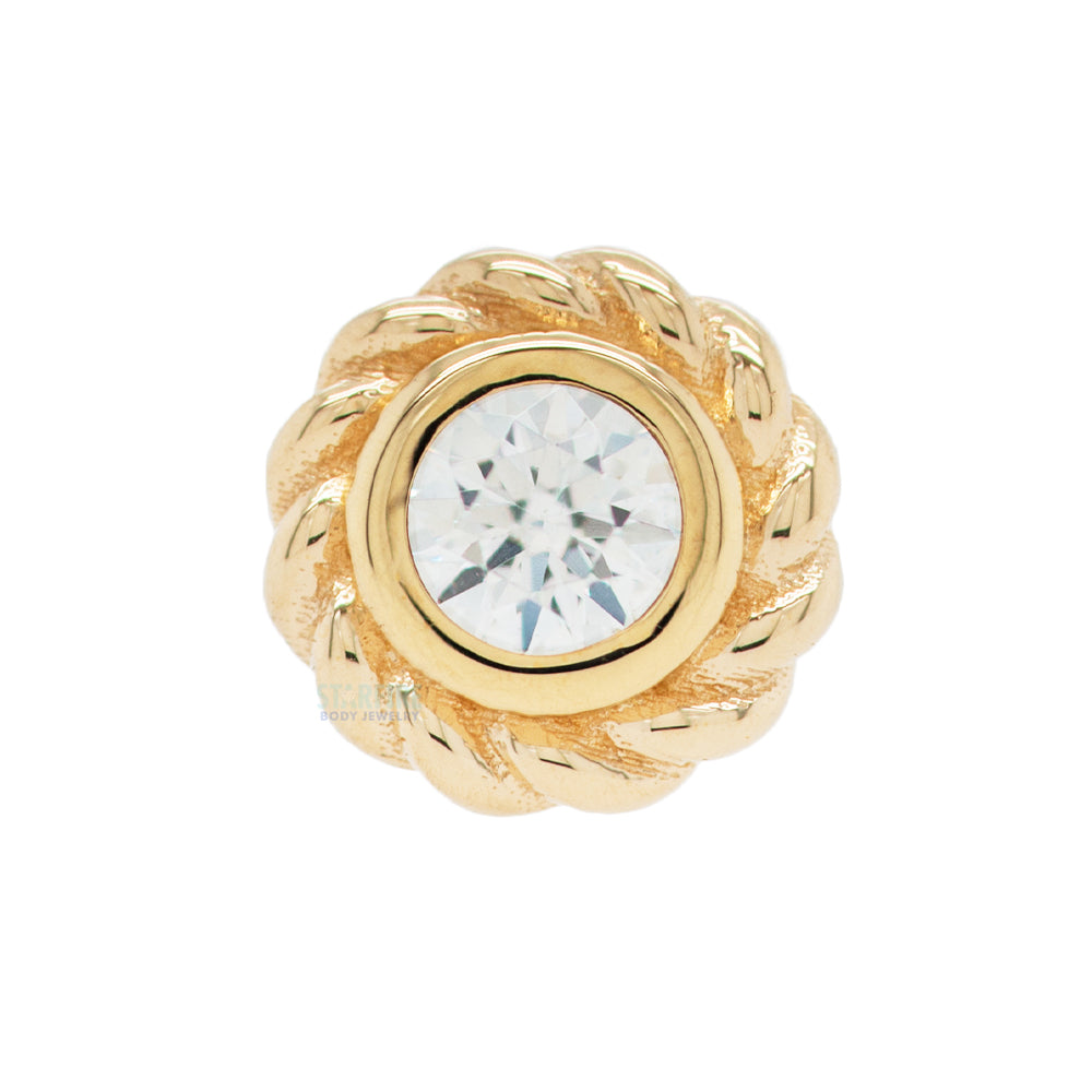 "Raine" Nostril Screw in Gold with White CZ