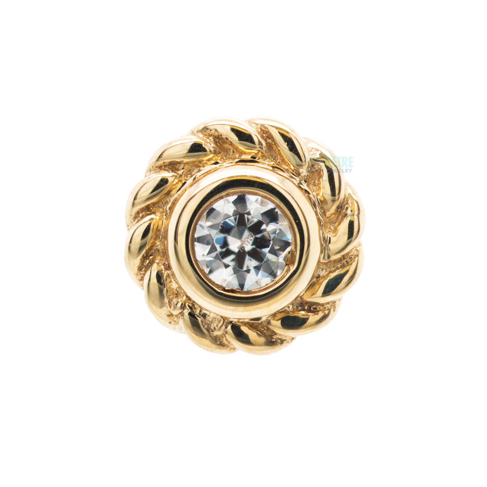"Raine" Nostril Screw in Gold with White CZ