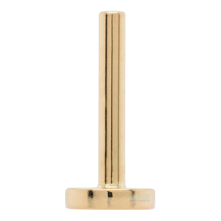 threadless: Gold & Platinum Flatback / Labret Post / Straight Barbell End with Fixed Disc