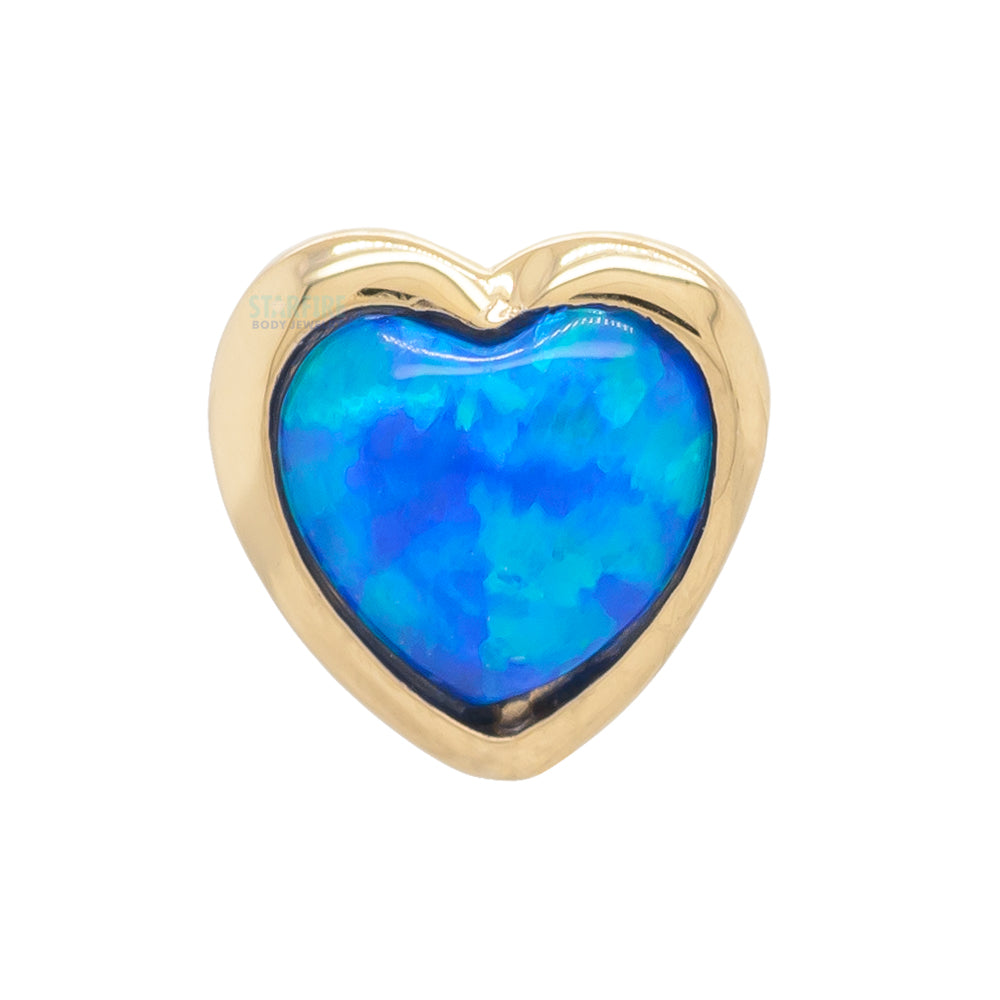 threadless: Blue Opal Heart End in Gold